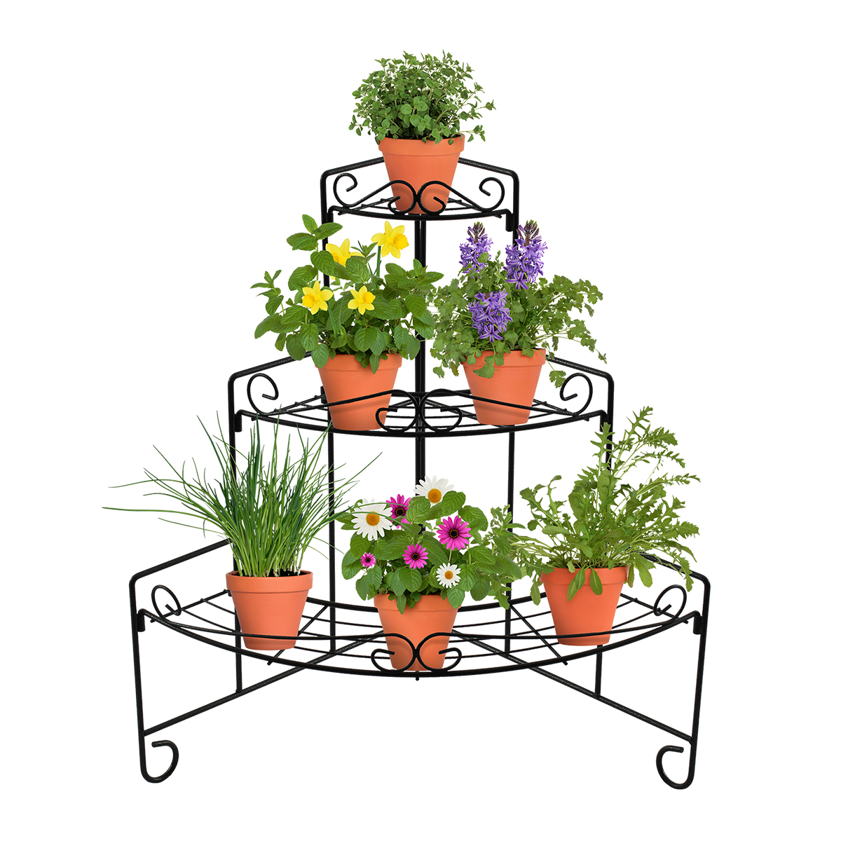 18196 Plant Stand Corner with flowers