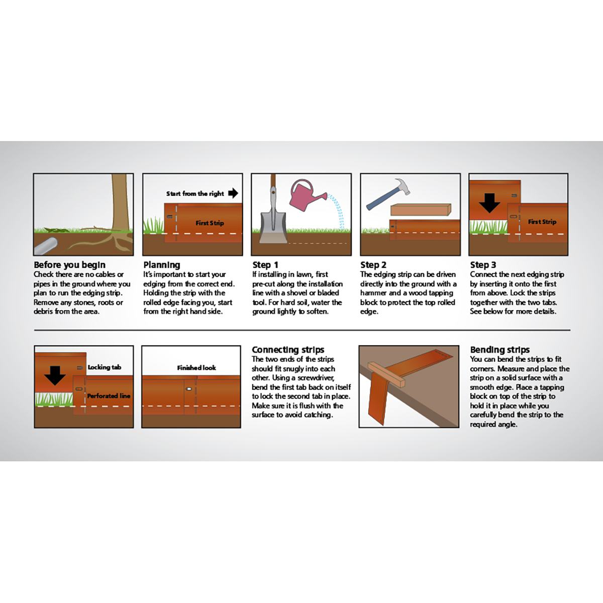 Oxy-Shield Interlocking Edging Strip Instructions