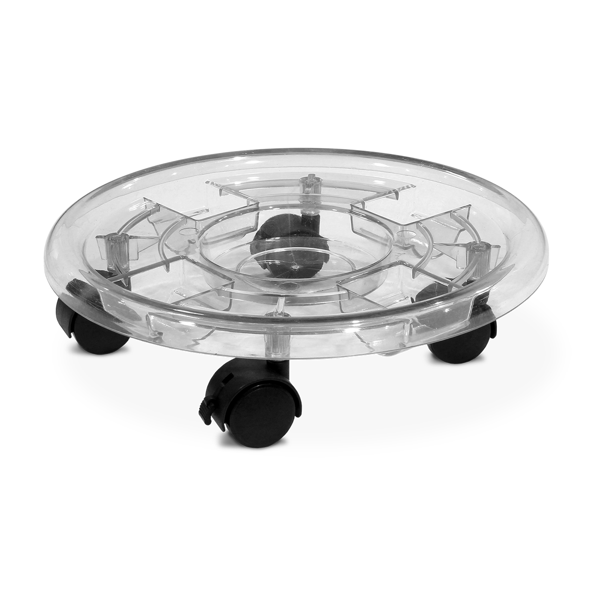 18520 Clear Plastic Pot Trolley Round