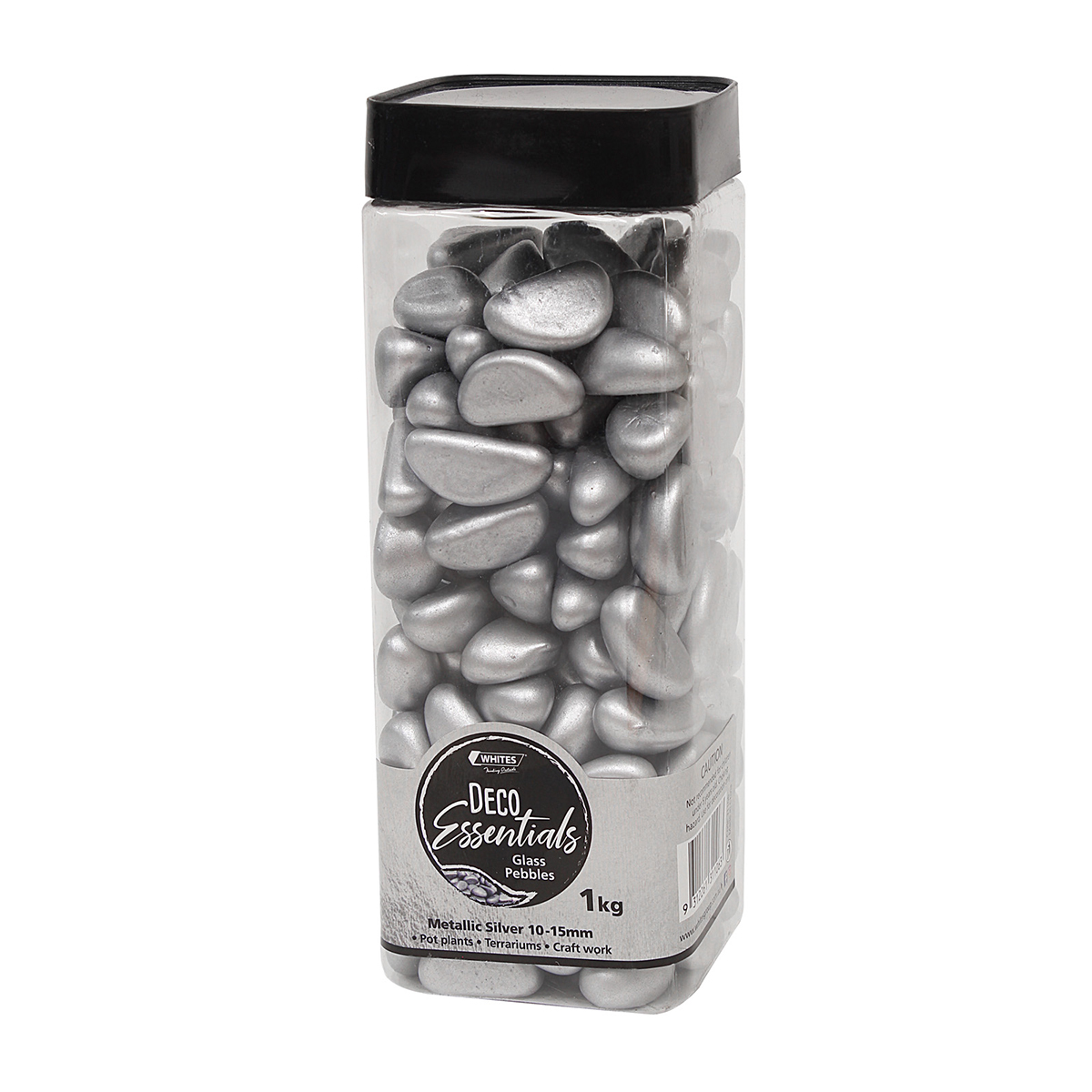 31106 - Metallic Glass Pebbles Silver 1kg