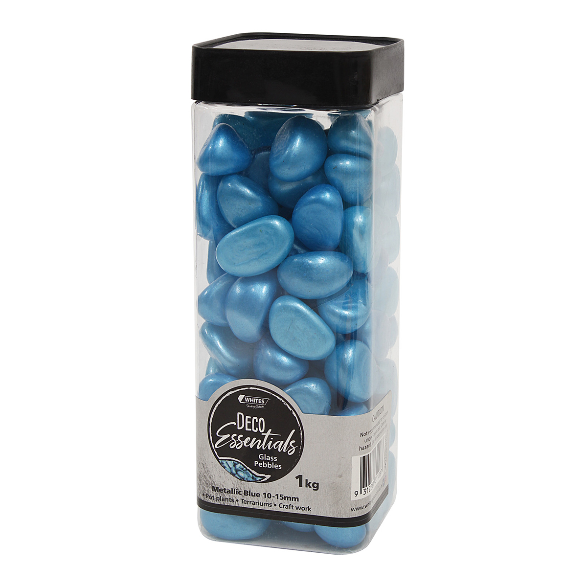 31108 - Metallic Glass Pebbles Blue 1kg